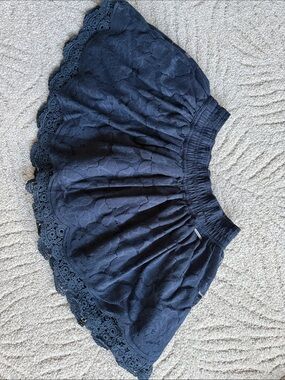 Abercrombie & Fitch Navy Lace Skater Mini Skirt - Small